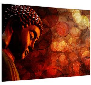 Obraz - Budha v červených tónoch (70x50 cm)