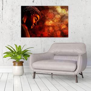 Obraz - Budha v červených tónoch (90x60 cm)
