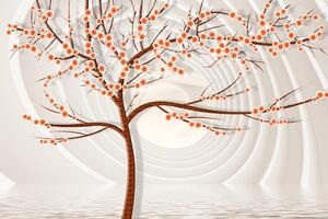 Samolepiaca tapeta moderný strom na abstraktnom pozadí