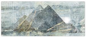 Obraz - Pyramídy v modrom filtri (120x50 cm)