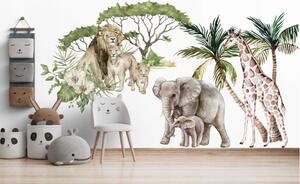 Nálepka na stenu exotické safari 80 x 160 cm