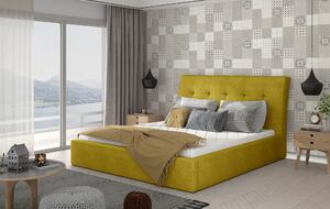 Drevko Čalúnená posteľ Inge - Omega 68 - 200 x 200 cm, Žltá