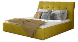 Drevko Čalúnená posteľ Inge - Omega 68 - 140 x 200 cm, Žltá
