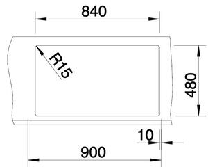 Blanco Metra 9, silgranitový drez 860x500x190 mm, 2-komorový, biela, BLA-513269