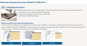 Blanco Legra 45 S, silgranitový drez 780x500 mm, biela, 522203