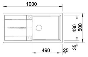 Blanco Metra XL 6 S, silgranitový drez 1000x500x190 mm, 1-komorový, antracitová, BLA-515142