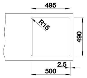 Blanco Pleon 5, silgranitový drez 515x510x220 mm, 1-komorový, svetlá hnedá, BLA-521675