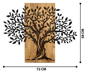 Hanah Home Nástenná dekorácia Agac tree II čierna/orech
