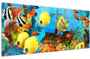 Obraz - Farebný koralový útes (120x50 cm)