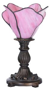 Stolová lampa 5LL-6099 v ružovej, štýl Tiffany
