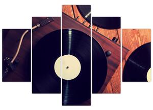 Obraz gramofónových dosiek (150x105 cm)