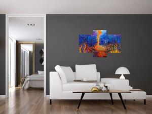 Obraz - jesenné koruny stromov, moderný impresionizmus (90x60 cm)