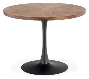 Halmar CARMELO okrúhly stôl, doska - orech, noha - čierna