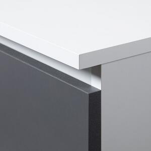 Ak furniture Rohový písací stôl B16 124 cm pravý biely/grafit
