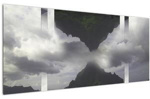 Obraz - Hory na Islande, geometrická koláž (120x50 cm)