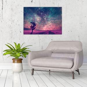 Sklenený obraz - Nadpozemská nočná obloha (70x50 cm)