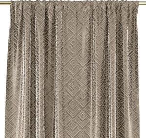 Záves AmeliaHome CASPE s multifunkčnou páskou 140x250 cm krémovo-zlatý, veľkosť 140x250