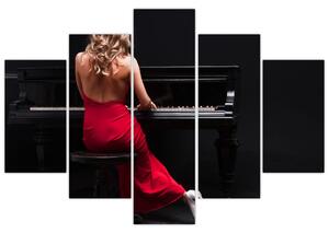 Obraz ženy hrajúce na klavír (150x105 cm)