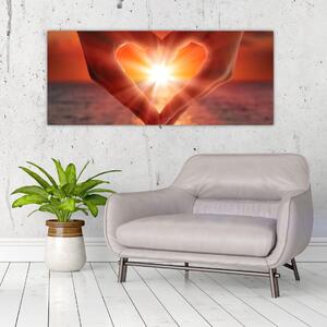 Obraz - Slnko v srdci (120x50 cm)