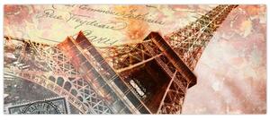 Obraz - Eiffelova veža vo vintage štýle (120x50 cm)