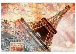 Obraz - Eiffelova veža vo vintage štýle (90x60 cm)