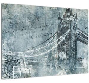 Obraz - Tower Bridge v chladných tónoch (70x50 cm)