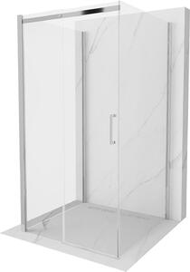 Mexen Omega, 3-stenný sprchovací kút s posuvnými dverami 100 (dvere) x 100 (stena) cm, 8mm číre sklo, chrómový profil, 825-100-100-01-00-3S