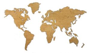 Drevená mapa sveta na stenu - PREGLEJKA (ODTIEŇ DUB)