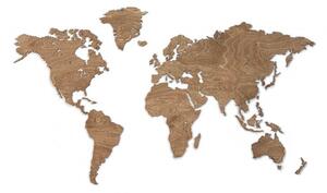 Drevená mapa sveta na stenu - PREGLEJKA (ODTIEŇ ORECH)