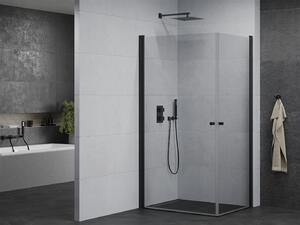 Mexen Pretoria Duo, sprchovací kút s 2-krídlovými dverami 80 (dvere) x 70 (dvere) cm, 6mm číre sklo, čierny profil, 852-080-070-70-00-02
