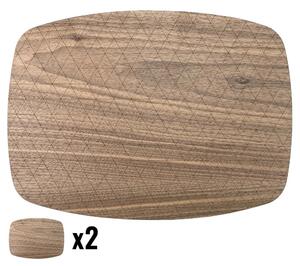 Drevené podtácky pod taniere na stôl L (2ks) - ORECH