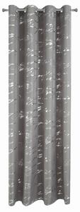 EUROFIRANY záclona so striebornou potlačou 140 cm x 250 cm sivá 100 % polyester