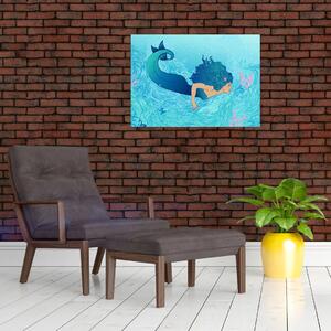 Sklenený obraz - Morská panna (70x50 cm)