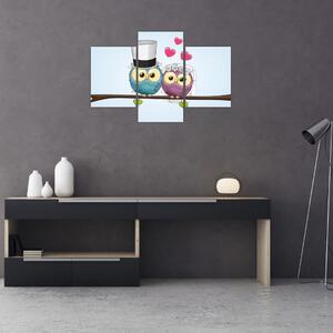 Obraz - Zamilované sovičky (90x60 cm)