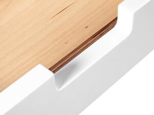 Benlemi Nástenný stolík v škandinávskom štýle NELA 30 cm biely Kvalita dreva: 2. Kombinácia dubového masívu a dyhovanej DTD dosky
