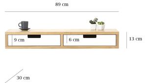 Benlemi Nástenný stolík v škandinávskom štýle NELA 30 cm biely Kvalita dreva: 2. Kombinácia dubového masívu a dyhovanej DTD dosky