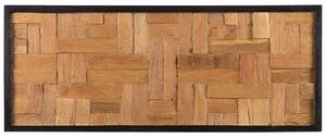 Nástenná dekorácia svetlé a tmavé teakové drevo 100 x 40 cm obdĺžnikový tvar moderný rustikálny štýl doplnky dekorácie