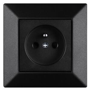 Elhard Zásuvka Royal Premium s rámčekom, čierna - kompletná YP6100B