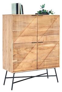 VYSOKÁ KOMODA, akácia, čierna, farba akácie, 105/135/45 cm Ambia Home - Obývacie zostavy