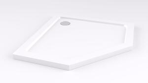 Rea Diamond, sprchovací kút 80x80x195 cm, 6mm číre sklo, čierny profil + biela sprchová vanička, KPL-06900