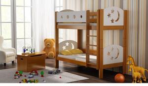 Postieľky a postele - Poschodová detská posteľ - 160x80 cm Bez šuflíka Dodatočná priskrutkovaná bariéra na spodnú posteľ Ružová