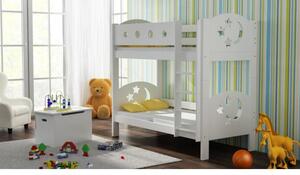 Postieľky a postele - Detská poschodová posteľ - 180x80 cm Bez šuflíka Dodatočná priskrutkovaná bariéra na spodnú posteľ Ružová