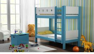 Postieľky a postele - Poschodová detská posteľ - 190x80 cm Bez šuflíka Biela Dodatočná priskrutkovaná bariéra na spodnú posteľ