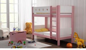 Postieľky a postele - Poschodová detská posteľ - 180x80 cm Bez šuflíka Dodatočná priskrutkovaná bariéra na spodnú posteľ Jelša