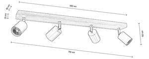 Spot-Light DO2911456 - Stropné bodové svietidlo MANARA 4xGU10/5W/230V borovica