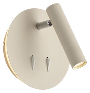 Moderná nástenná lampa béžová vrátane LED s USB-C - Croft