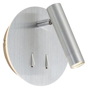 Moderné oceľové nástenné svietidlo vrátane LED s USB-C - Croft