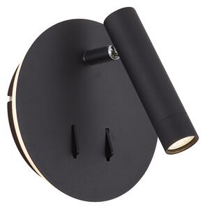 Moderná čierna nástenná lampa vrátane LED s USB-C - Croft