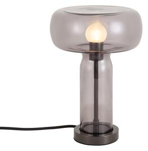 Hotel Chic Table Lamp Gunmetal with Smoke Glass - Amara