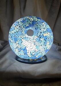 Dizajnová lampa modrá DONAT, 25 cm, ručná práca